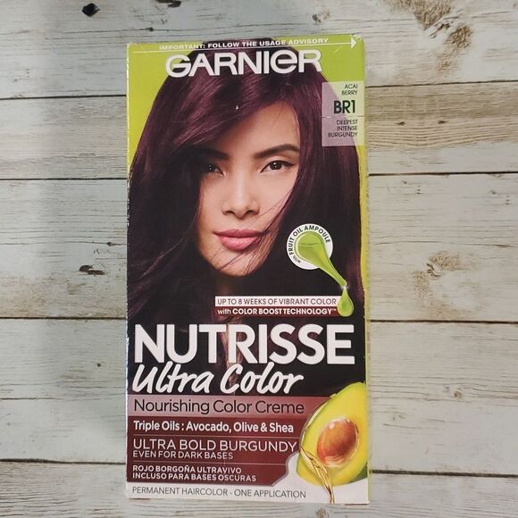 Garnier Nutrisse Nourishing Creme Ultra Bold Color Deepest Intense Burgundy BR1 - Picture 1 of 6